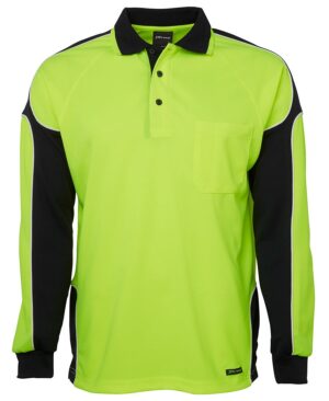 JB's HI VIS L/S ARM PANEL POLO  - 6AP4L