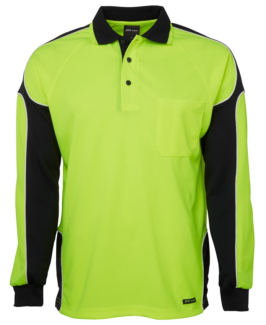 JB's HI VIS L/S ARM PANEL POLO - 6AP4L