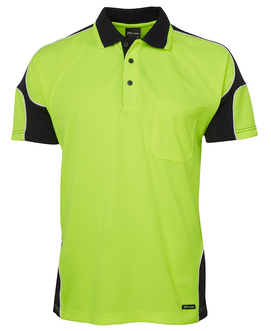 JB's HI VIS S/S ARM PANEL POLO - 6AP4S