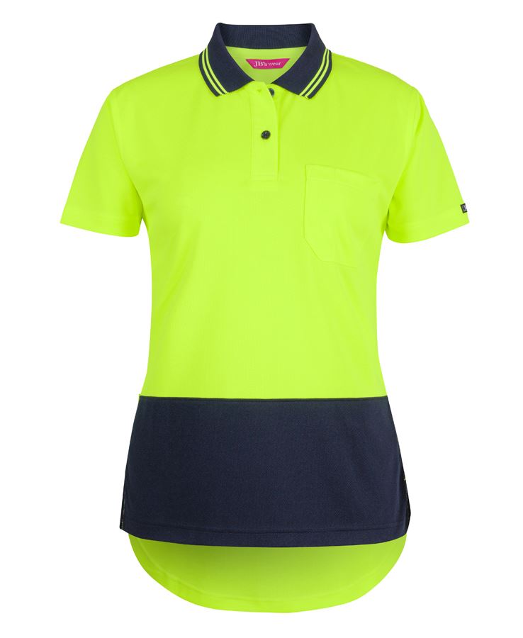 JB's LADIES HI VIS S/S DROP TAIL POLO - 6HDS1