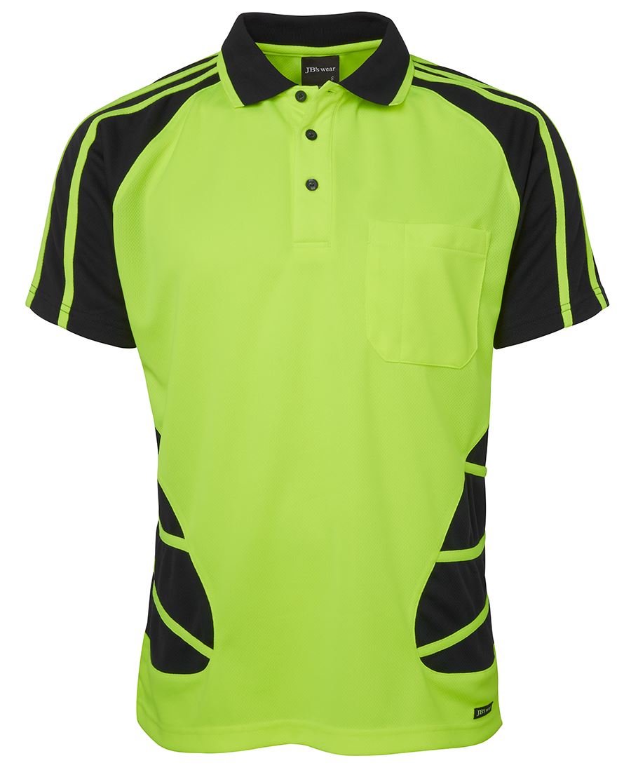 JB's HI VIS S/S SPIDER POLO - 6HSP