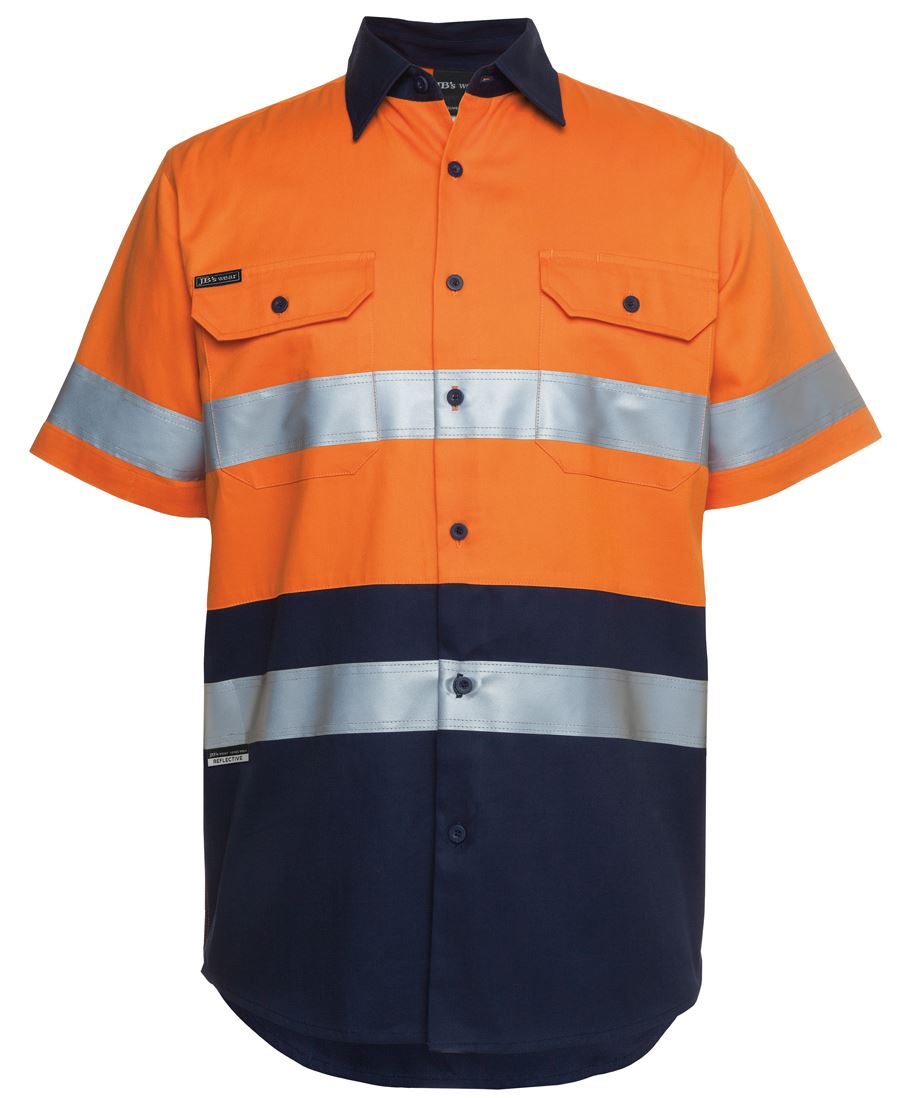JB's HI VIS (D+N) S/S 190G WORK SHIRT - 6HSS
