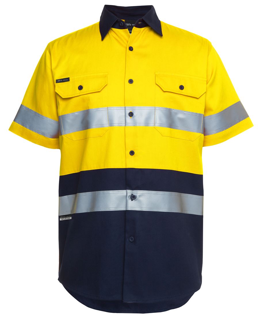 JB's HI VIS (D+N) S/S 190G WORK SHIRT - 6HSS - Image 3