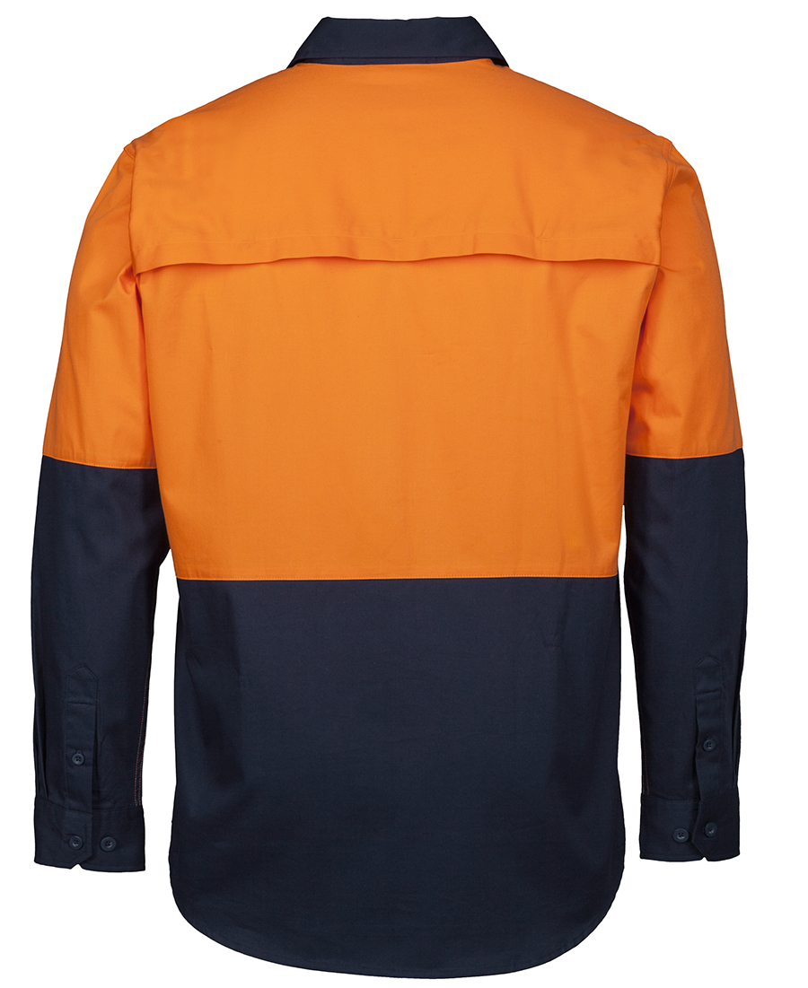 JB's HI VIS CLOSE FRONT L/S 150G WORK SHIRT - 6HVCS - Image 4