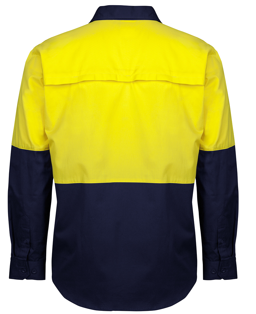 JB's HI VIS CLOSE FRONT L/S 150G WORK SHIRT - 6HVCS - Image 2