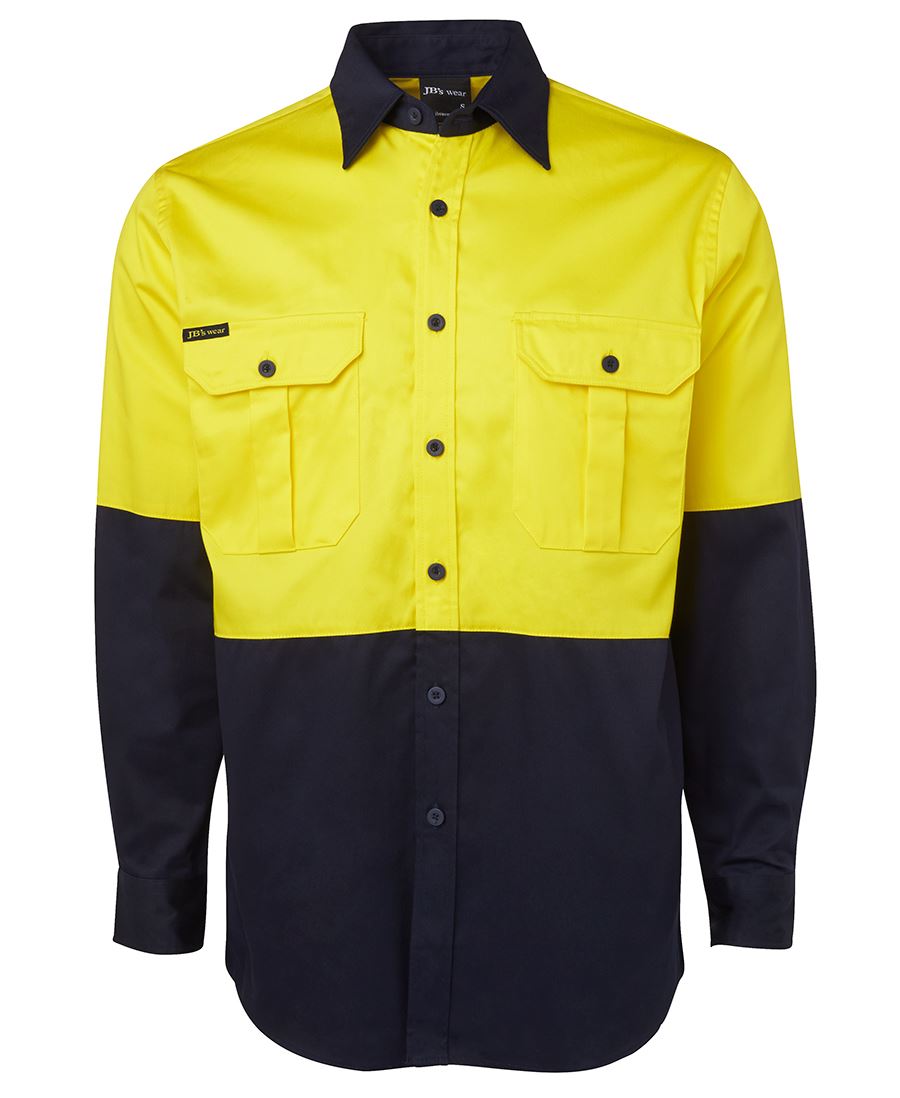 JB's HI VIS L/S 190G WORK SHIRT - 6HWL - Image 4