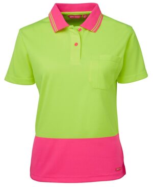 JB's LADIES HI VIS S/S COMFORT POLO - 6LHCP