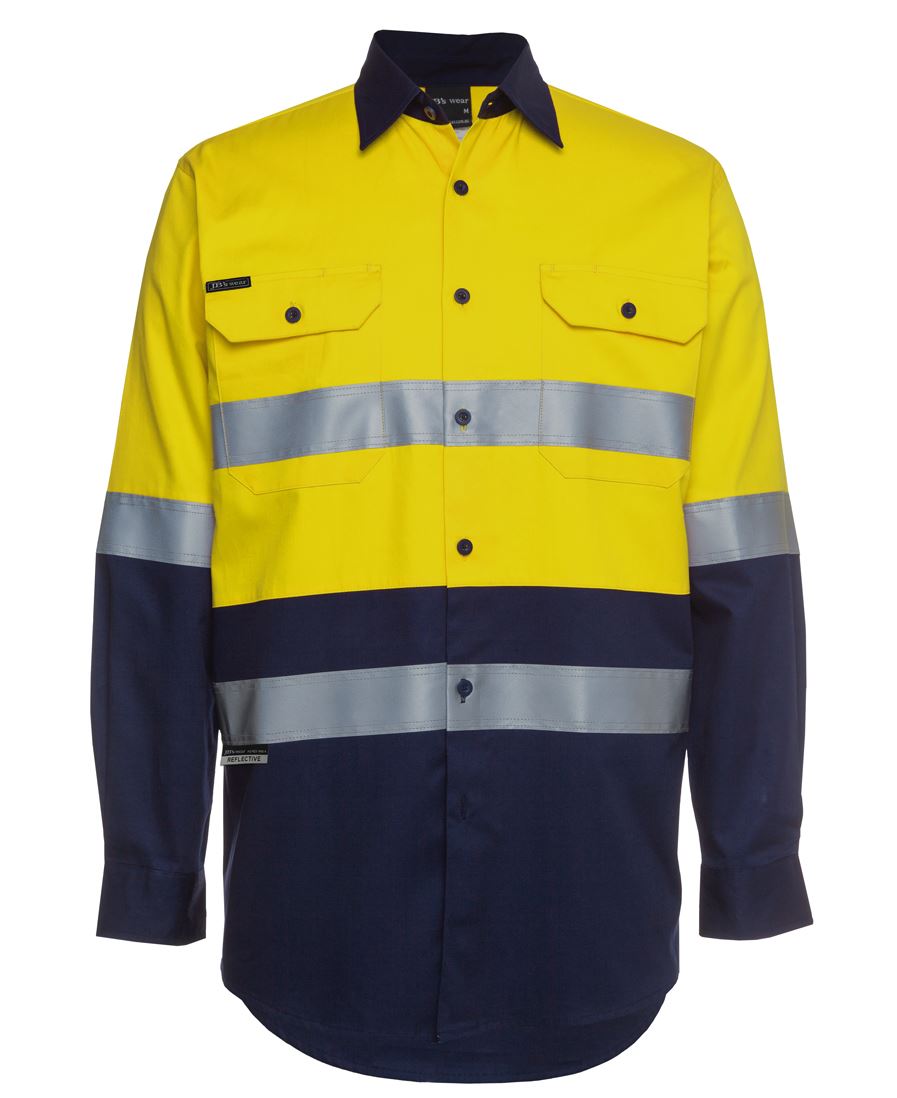 JB's HI VIS (D+N) L/S 190G WORK SHIRT - 6HLS - Image 4